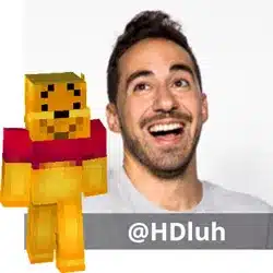 El influencer @HDluh y su personaje en Minecraft