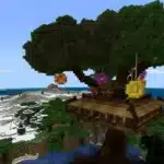 Árbol construido en Minecraft