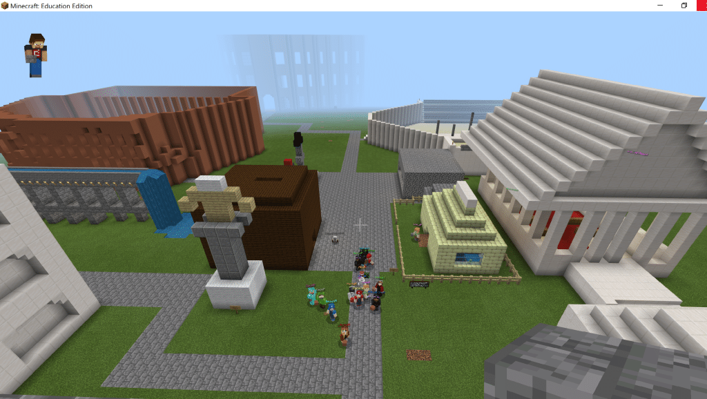 Ciudad creada en Minecraft Education